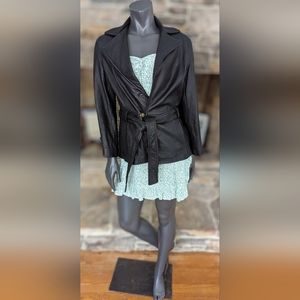 Vintage Emanuel Ungaro,Saks Fifth Avenue Black leather Jacket.